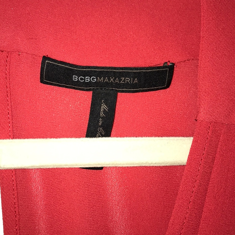 BCBG red jumpsuit with v neck